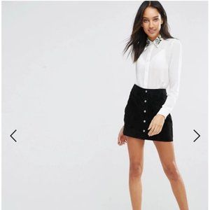 ASOS Fashion Union TALL Embroidered Collar Shirt